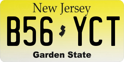 NJ license plate B56YCT