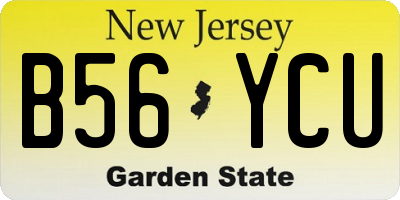 NJ license plate B56YCU