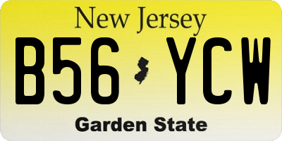 NJ license plate B56YCW