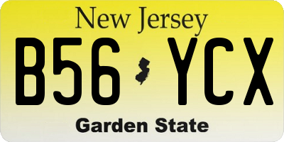 NJ license plate B56YCX