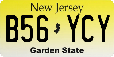 NJ license plate B56YCY