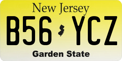 NJ license plate B56YCZ