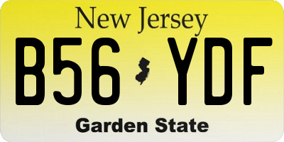 NJ license plate B56YDF