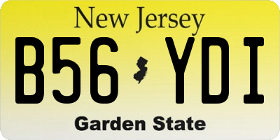 NJ license plate B56YDI