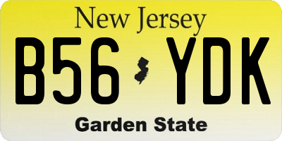NJ license plate B56YDK
