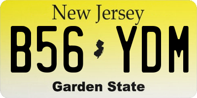NJ license plate B56YDM