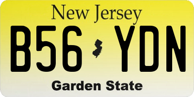 NJ license plate B56YDN