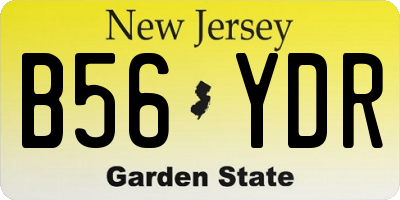 NJ license plate B56YDR