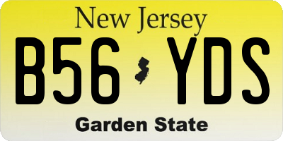 NJ license plate B56YDS