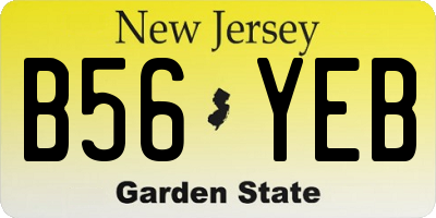 NJ license plate B56YEB