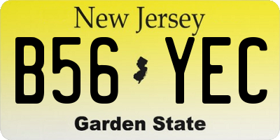 NJ license plate B56YEC