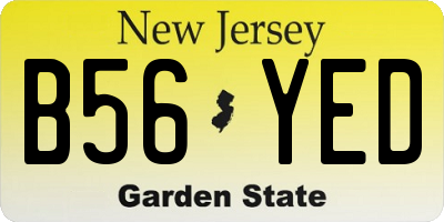 NJ license plate B56YED