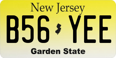 NJ license plate B56YEE