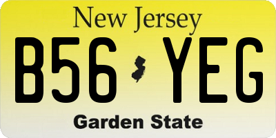 NJ license plate B56YEG