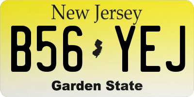 NJ license plate B56YEJ