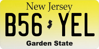 NJ license plate B56YEL