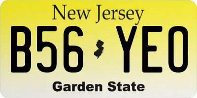 NJ license plate B56YEO