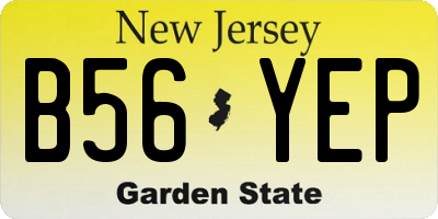 NJ license plate B56YEP