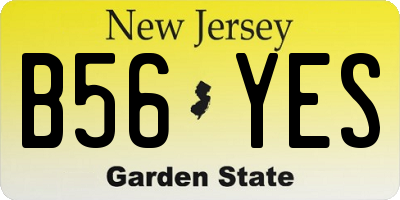 NJ license plate B56YES