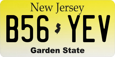 NJ license plate B56YEV