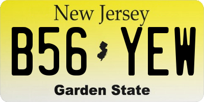 NJ license plate B56YEW