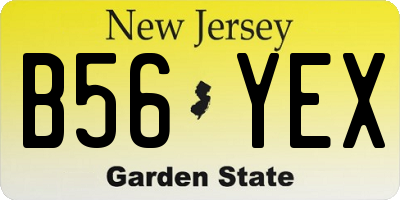 NJ license plate B56YEX