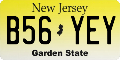 NJ license plate B56YEY