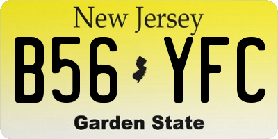 NJ license plate B56YFC