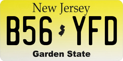 NJ license plate B56YFD
