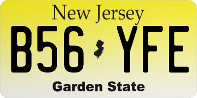 NJ license plate B56YFE