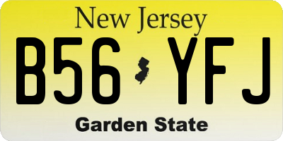 NJ license plate B56YFJ