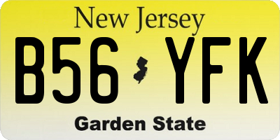 NJ license plate B56YFK