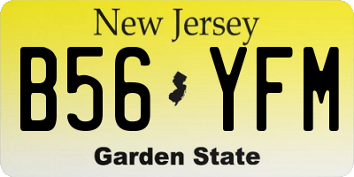 NJ license plate B56YFM