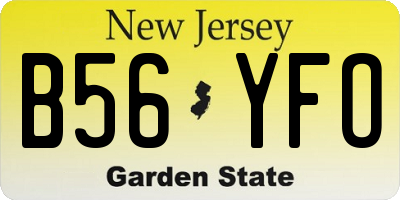 NJ license plate B56YFO