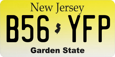 NJ license plate B56YFP