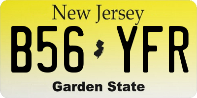 NJ license plate B56YFR