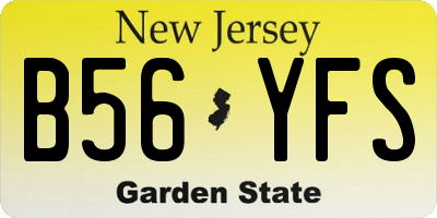 NJ license plate B56YFS