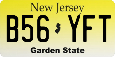 NJ license plate B56YFT