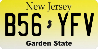 NJ license plate B56YFV