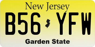 NJ license plate B56YFW