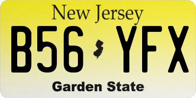 NJ license plate B56YFX