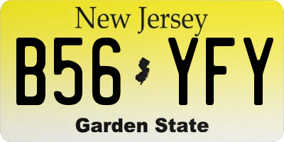 NJ license plate B56YFY