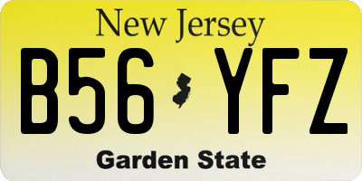 NJ license plate B56YFZ