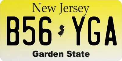 NJ license plate B56YGA