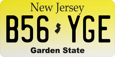 NJ license plate B56YGE