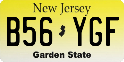 NJ license plate B56YGF