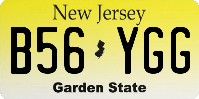 NJ license plate B56YGG