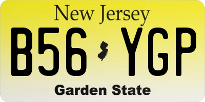 NJ license plate B56YGP