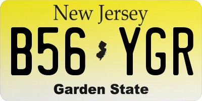 NJ license plate B56YGR
