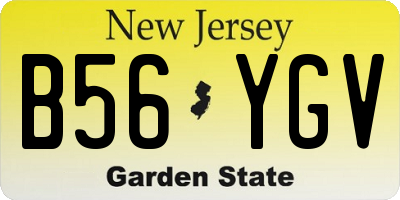 NJ license plate B56YGV